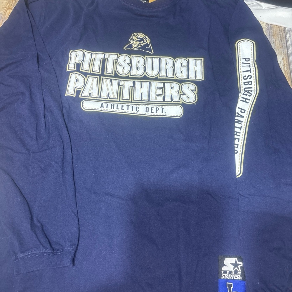 Pittsburgh Panthers Mens Blue Colosseum Game Changer Long Sleeve Large T Shirt
